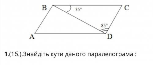 Знайдіть кути даного паралелограма​