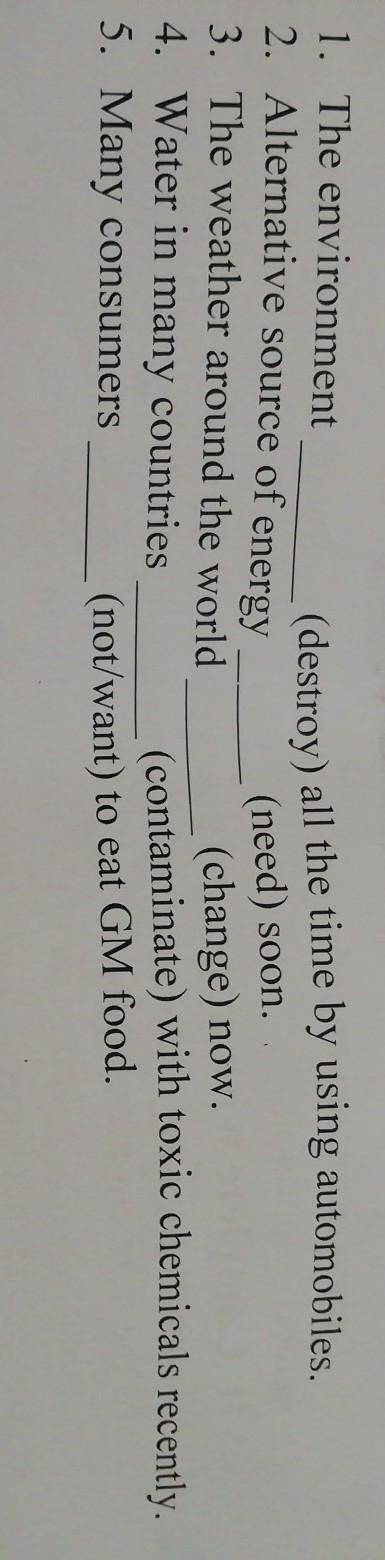 II. Complete with appropriate Active or Passive​