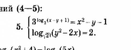 11 класс, алгебра п о м о г и т е Решите систему уравнений 3^log3(x-y+1)=x^2-y+1Log корень 21(y^2-x
