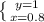 \left \{ {{y=1} \atop {x=0.8}} \right.