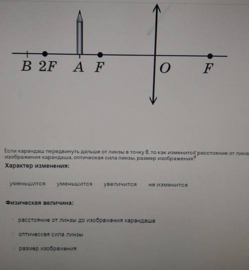 С собирательной линзы получено изображение карандаша, нижний край которого находится в точк