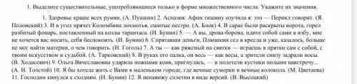 Выделите существительные, употребляющиеся только в форме множественного числа. Укажите их значения.