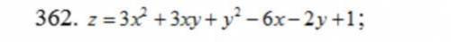 Найти точки экстремума заданной функции и определить их характер.z=3x^2+3xy+y^2-6x-2y+1