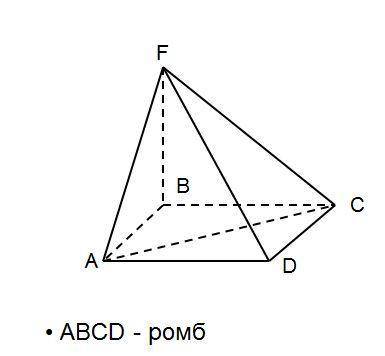 Найти расстояние от F до АС, если FB перпендикулярно (ABC)