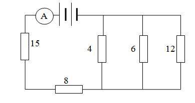 Источник постоянного тока с ЭДС 135 В и внутренним сопротивлением 2 Ом питает цепь, схема которой п