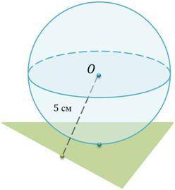 3. Сфера касается плоскости равностороннего треугольника с высотой 12 см в его центре. Расстояние о