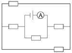 Определите показание амперметра в изображенной на рисунке цепи. Напряжение источника U = 1,5 В, соп