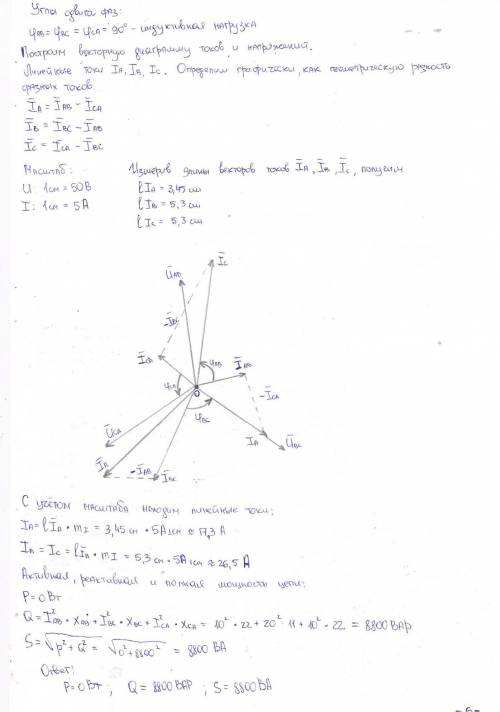 Построить векторную диаграмму с векторами линейных напряжений ( То что есть на фото, почти правил