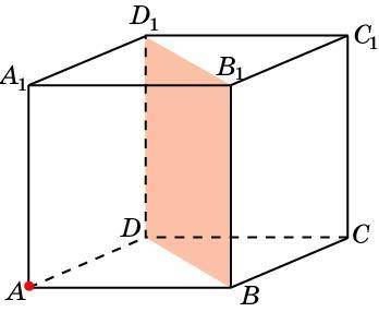 В кубе A…D1 найдите расстояние от точки A до плоскости BB1D1. Площадь диагонального сечения BB1D1