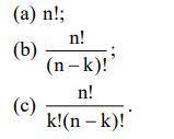 Указать формулы для 1) числа сочетаний, 2) числа размещений, 3) числа перестановок: (поставьте на