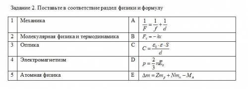 Физика Задание 1 и 2формулы