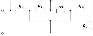 Определите эквивалентное сопротивление электрических цепей, изображенных на рис., если сопротивлени
