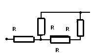 В цепи сопротивление каждого резистора равно 6 Ом. Найдите общее сопротивление цепи.