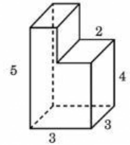 Найдите объём многогранника, изображенного на рисунке (все двугранные углы многогранника прямые).​