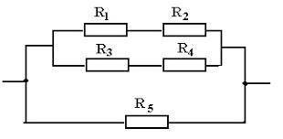 Дана электрическая цепь (см. рис. ) Известно, что R1=4Ом, R2=2Ом, R3=2Ом, R4=1