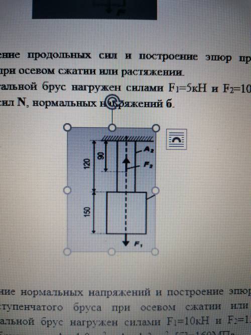 11. Задача на определение продольных сил и построение эпюр продольных сил ступенчатого бруса при ос