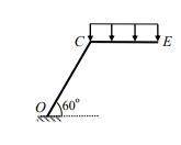 На горизонтальный участок СЕ консоли ОСЕ действует распределенная сила интенсивностью 3 кН/м. Опред