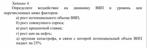 Определите воздействие на динамику ввп