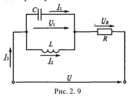 Каковы напряжения U1 , UR и токи I1 , I2 и I3 на рис. 2.9 при резонансе токов, если U=380 В, ХС=38