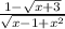 \frac{1-\sqrt{x+3} }{\sqrt{x-1+x^2} }