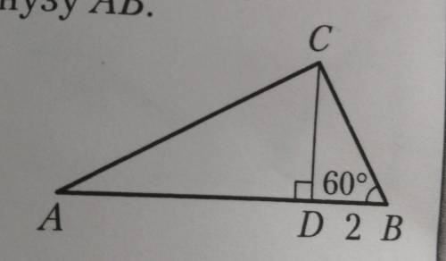 В прямоугольном треугольнике АВС к гипотенузе AB проведена высота CD,Угол В равен 60°, отрезок BD