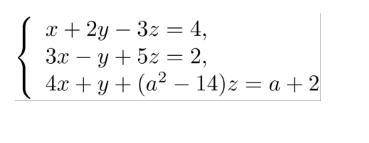 При каком значении параметра a система линейных уравнений имеет более одного решения