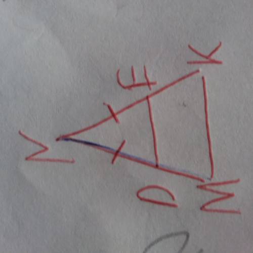 В треугольнике MNK ,NM=NK,DE||NO и угол NMK=64град.Найдите угол DEK