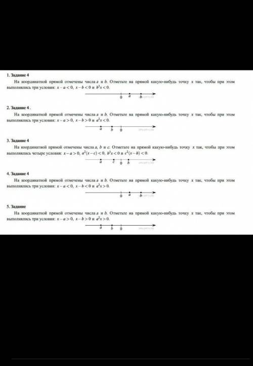 на координатной прямой отмечаны числа а и b. отметьте на прямой какую нибудь точку х, так чтобы при