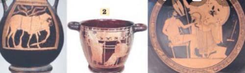 Роздивіться зображення на давньогрецьких посудинах V ст. до н. е., що ілюструють сюжети з «Іліади» т