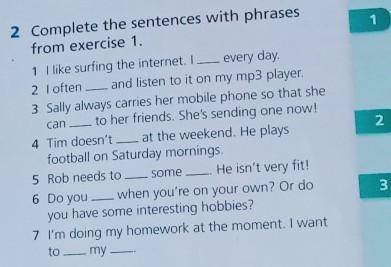 Complete the sentences from exercise 1​