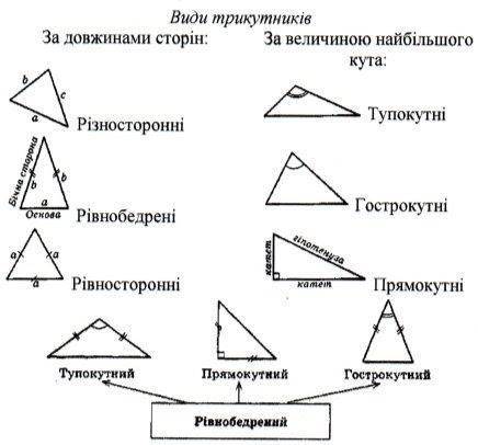 Описати властивості трикутників та чотирикутників за даними зображеннями Даю приклад(3фото), що там