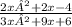 \frac{2x² + 2x - 4}{3x² + 9x + 6}