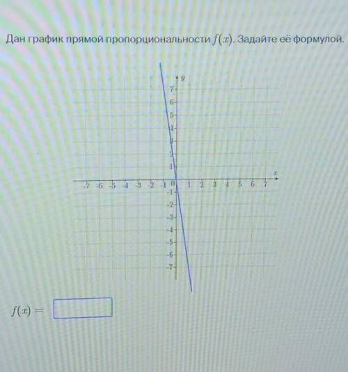 Дан график прямой пропорциональности f(x). Задайте её формулой.​