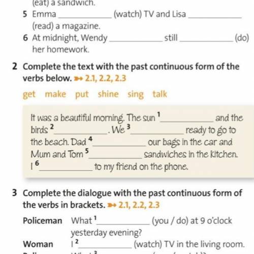 Complete the text with the past continuous form of the verbs below