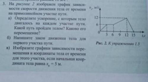 На рисунке 2 изображён график зависимости скорости движения тела от времени на прямолинейном​