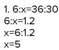 Чему равен средний член пропорции 6 : x = 36 : 30?