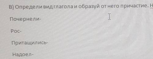 Определи вид глагола и образуй от него причастие ​