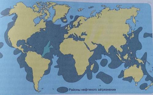 Изучите Рис. 4, на котором изображено нефтяное загрязнение океана и распространение нефтяной пленки