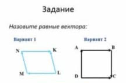 Назовите равные вектора​