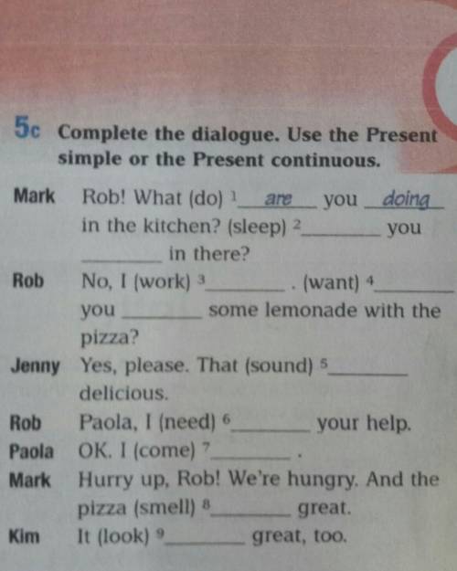 5c Complete the dialogue. Use the Present simple or the Present continuous.Mark Rob! What (do) 1 are