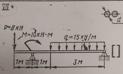Определить реакции опор балки нагруженной согласно схеме​