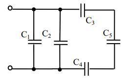 Определите эквивалентную емкость, общий заряд и энергию электрического поля батареи, если C1=10 мкФ,