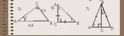 Дан прямоугольный треугольник АВС, АВ=4.8 см, СВ=2.4 см найти угол ВАС