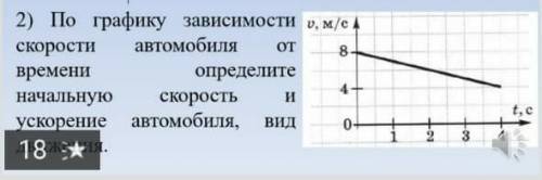 по графику зависимости скорости автомобиля от времени определите начальную скорость и ускорение авто