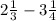 2 \frac{1}{3} - 3 \frac{1}{4}