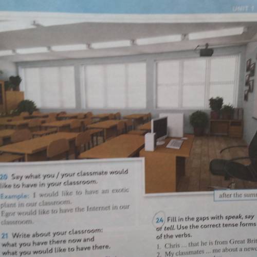 Look at the pictures and compare the classroom.