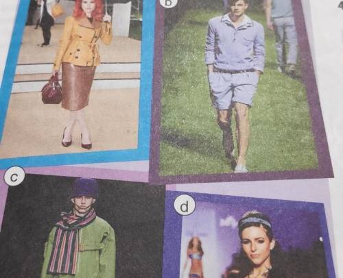 1 Look at the pictures and answer the questions.1 Where are the models?2 What are they wearing?​