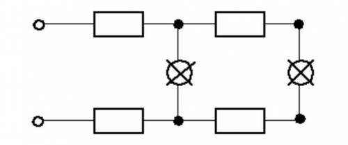 До джерела струму з напругою 12В приєднано дві лампочки.Опір ділянок кола r=r=r=r=1.5 Ом.Опір лампоч