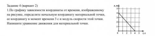 1.По графику зависимости координаты от времени, изображенному на рисунке, определите начальную коорд