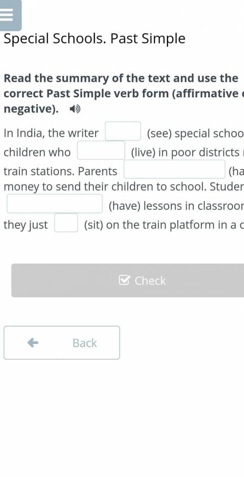 In India, the writer  (see) special schools for children who  (live) in poor districts near train st